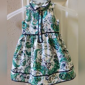 Janie and Jack Teal Paisley Sleeveless Dress NWOT 18-24 months 🪻🪻